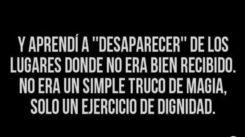 Aprendí a marcharme cuando no me quieren